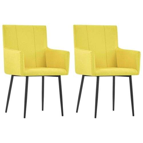 shumee Jídelní židle s područkami 2 ks žluté textil