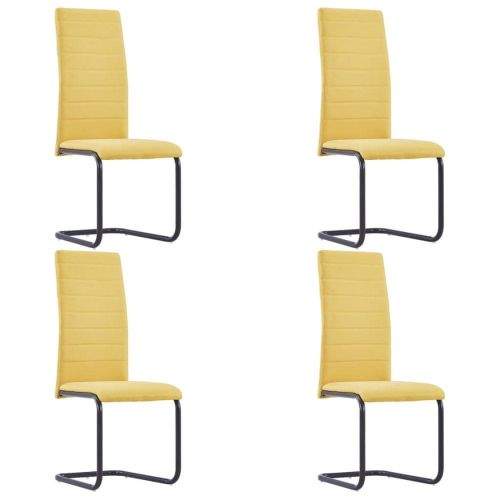 shumee Konzolové jídelní židle 4 ks žluté textil