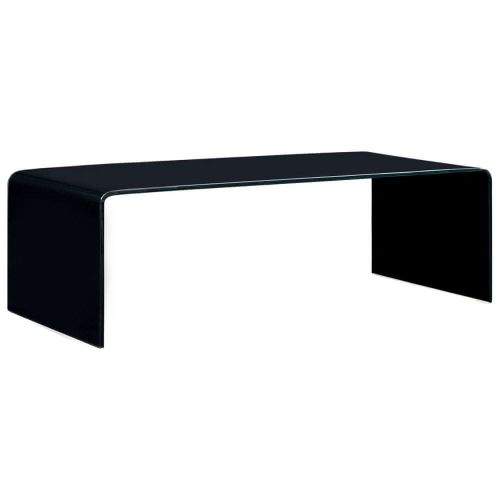 shumee Konferenční stolek černý 98 x 45 x 31 cm tvrzené sklo