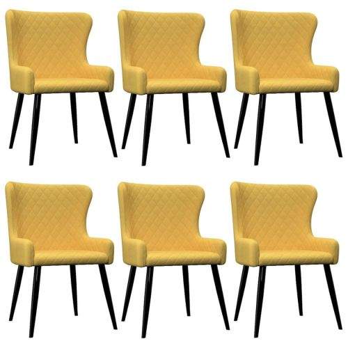 shumee Jídelní židle 6 ks žluté textil