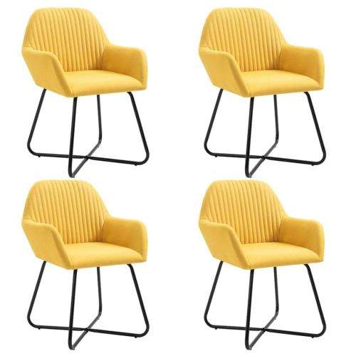 shumee Jídelní židle 4 ks žluté textil