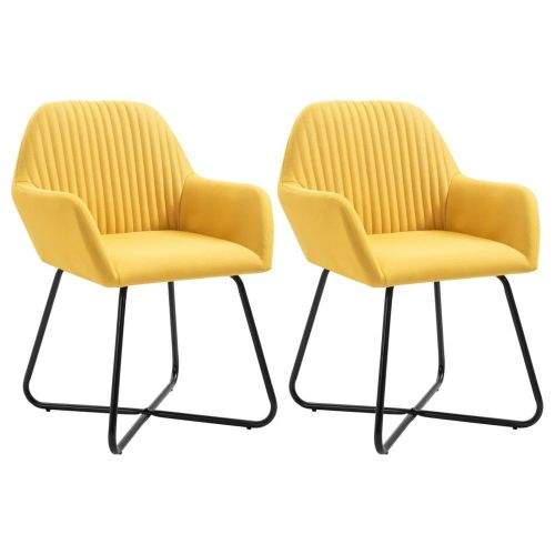 shumee Jídelní židle 2 ks žluté textil
