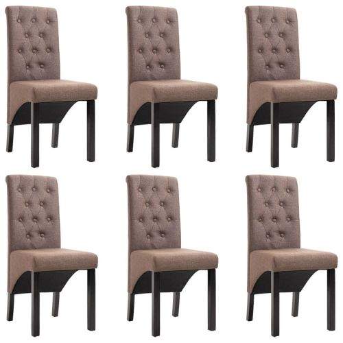 shumee Jídelní židle 6 ks hnědé textil