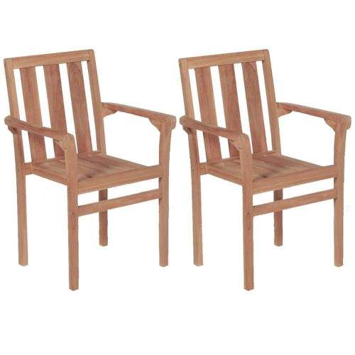 shumee Stohovatelné zahradní židle 2 ks masivní teakové dřevo