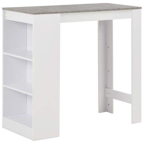 shumee Barový stůl s regálem bílý 110 x 50 x 103 cm