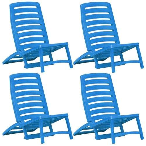 shumee Dětské skládací plážové židle 4 ks plastové modré