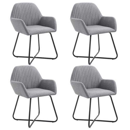 shumee Jídelní židle 4 ks světle šedé textil