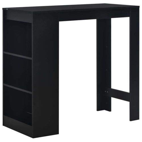 shumee Barový stůl s regálem černý 110 x 50 x 103 cm