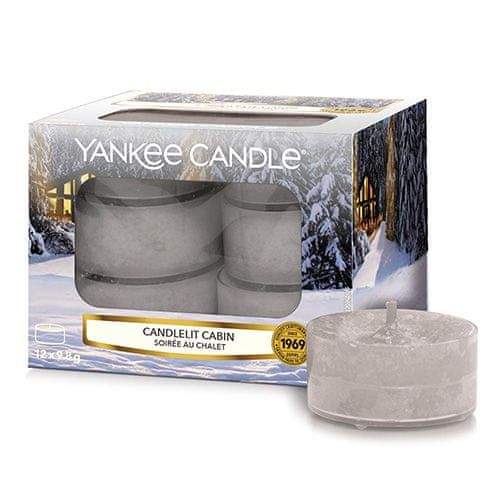 Yankee Candle Svíčky čajové , Chata ozářená svíčkou, 12 ks