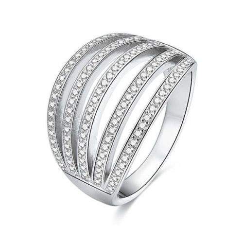 Beneto Stříbrný prsten se zirkony AGG338 (Obvod 50 mm) stříbro 925/1000