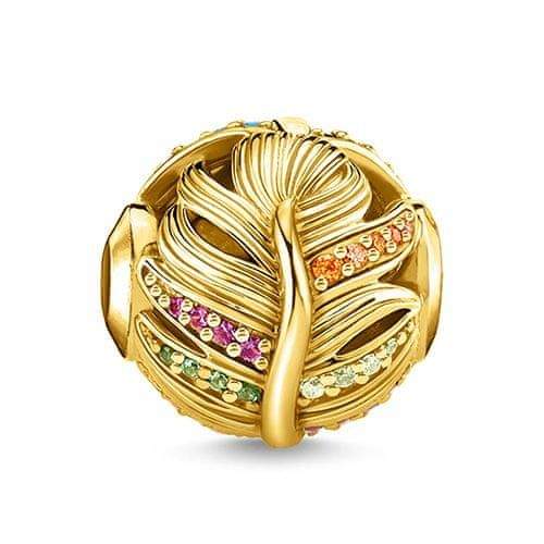 Thomas Sabo Korálek "Pírko" , K0340-488-7, Karma Beads, 925 Sterling silver, 18k yellow gold plating, synthetic corundum, glass-ceramic stone, zirconia