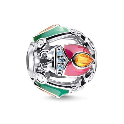 Thomas Sabo Korálek "Brouk stříbrný" , K0332-845-7, Karma Beads, 925 Sterling silver, blackened, cold enamel, glass-ceramic stone, zirconia | multicoloured