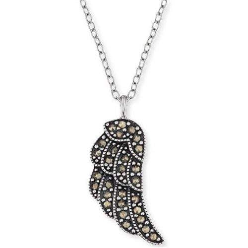 Engelsrufer Stříbrný náhrdelník Křídlo s markazity ERN-LILWING-MA stříbro 925/1000