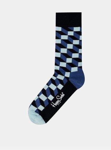 Happy Socks modré pánské ponožky Filled Optic 36-40
