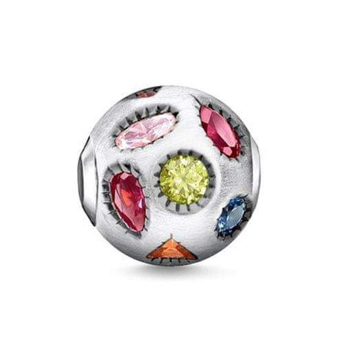 Thomas Sabo Korálek "Barevné kameny" , K0318-318-7, Karma Beads, 925 Sterling silver, blackened, glass-ceramic stone, synthetic corundum, synthetic spinel, zirconia | multicoloured