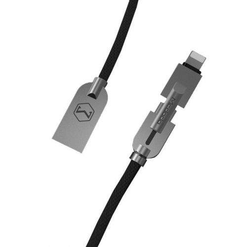 Mcdodo nabíjecí / datový kabel micro USB s redukcí na lightning 1,2m černá-stříbrná