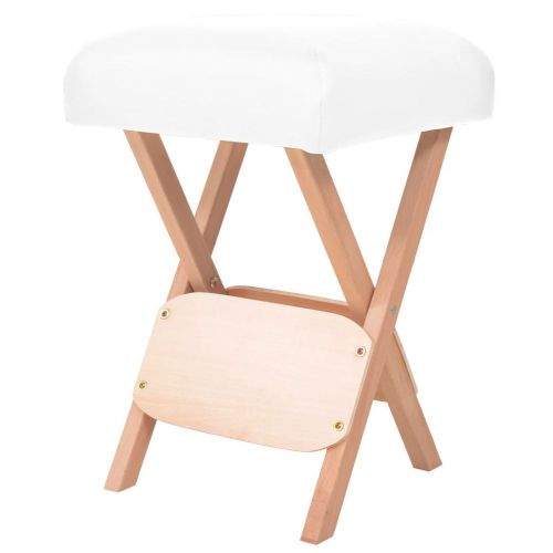 shumee Skládací masážní stolička s 12 cm silným sedákem bílá