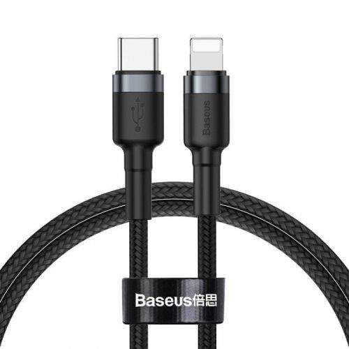 BASEUS nabíjecí / datový kabel USB-C na lightning Cafule Series 1m šedá-černá