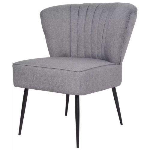 shumee Koktejlová židle světle šedá textil