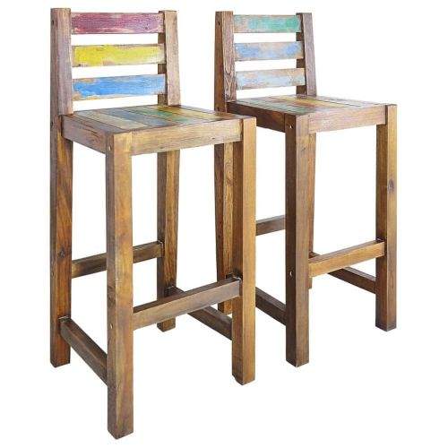 shumee Barové stoličky 2 ks masivní recyklované dřevo