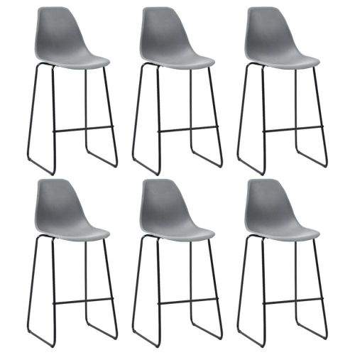 shumee Barové židle 6 ks šedé plast