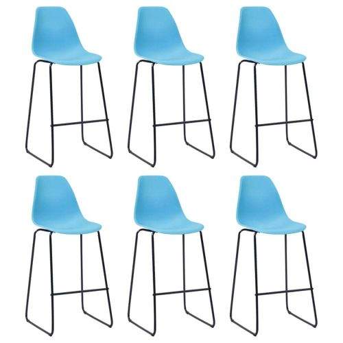 shumee Barové židle 6 ks modré plast