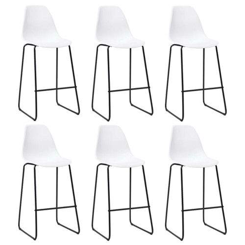 shumee Barové židle 6 ks bílé plast