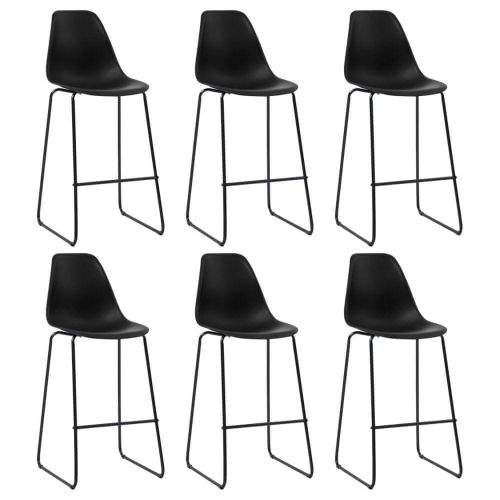 shumee Barové židle 6 ks černé plast