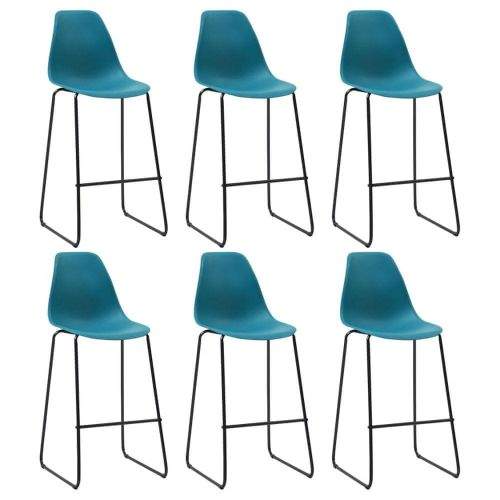 shumee Barové židle 6 ks tyrkysové plast