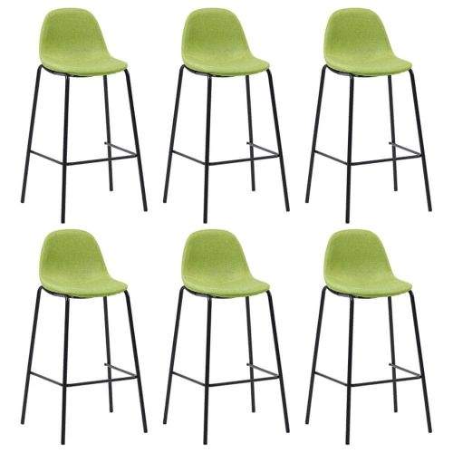 shumee Barové židle 6 ks zelené textil