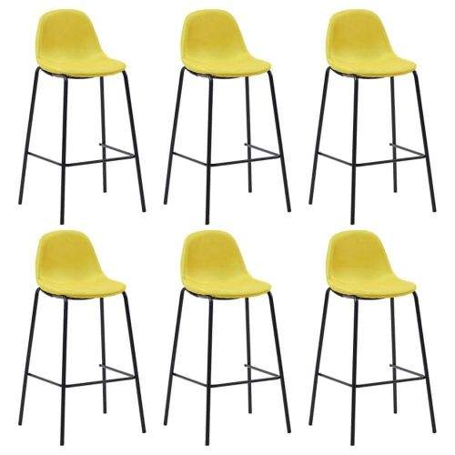 shumee Barové židle 6 ks žluté textil
