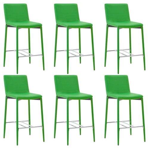 shumee Barové židle 6 ks zelené umělá kůže
