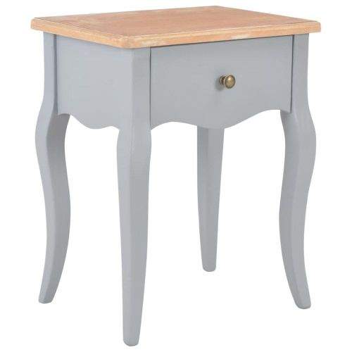 shumee Noční stolek šedý a hnědý 40 x 30 x 50 cm masivní borové dřevo