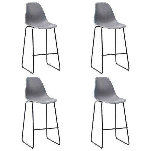 shumee Barové židle 4 ks šedé plast