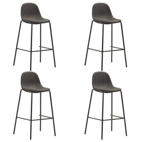 shumee Barové židle 4 ks tmavě šedé textil