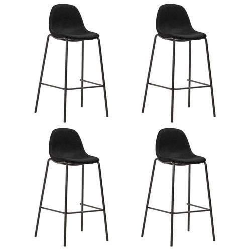 shumee Barové židle 4 ks černé textil