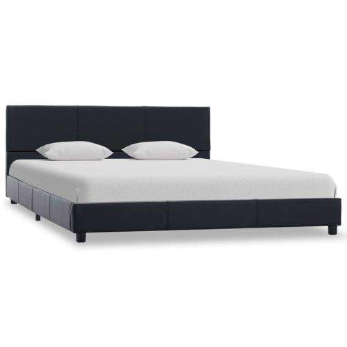 shumee Rám postele s úložným prostorem černý umělá kůže 120x200 cm