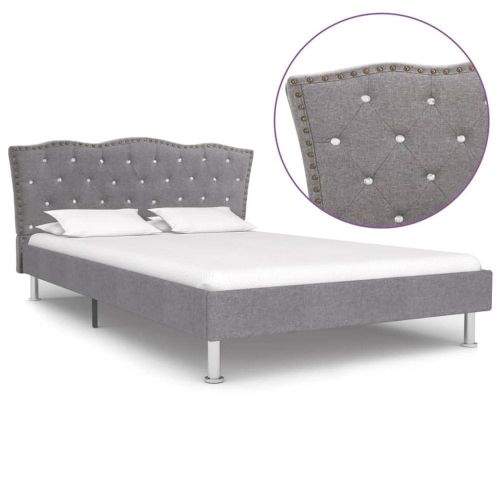 shumee Rám postele světle šedý textil 120 x 200 cm