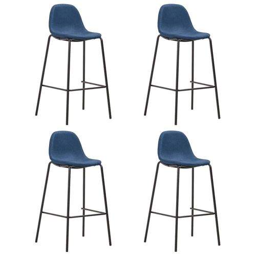 shumee Barové židle 4 ks modré textil
