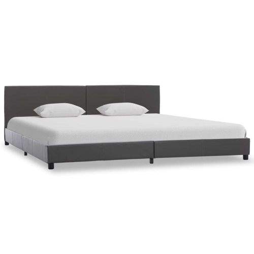 shumee Rám postele s úložným prostorem šedý umělá kůže 160 x 200 cm