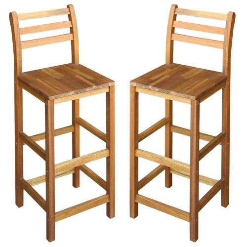 shumee Barové židle 2 ks masivní akáciové dřevo