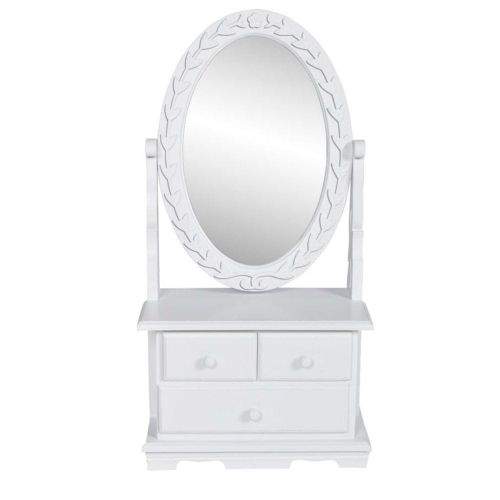 shumee Toaletní stolek s oválným sklopným zrcadlem MDF