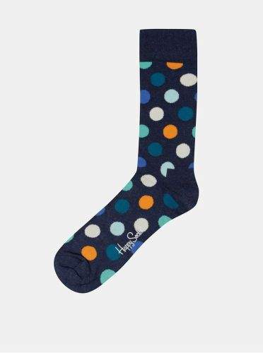 Happy Socks modré ponožky s barevnými puntíky Big Dots 36-40