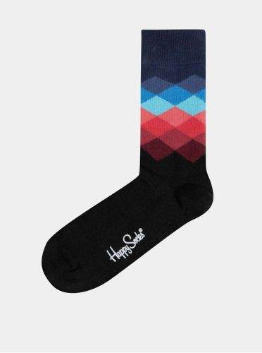 Happy Socks černé vzorované ponožky Faded Diamond 41-46