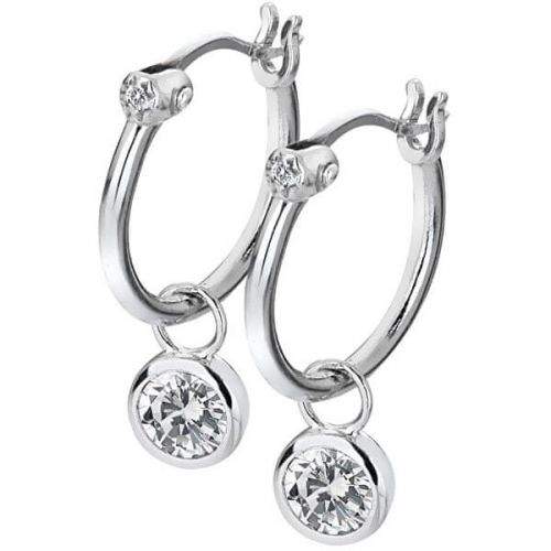 Hot Diamonds Stříbrné kruhové náušnice s diamanty Hoops Topaz DE6278