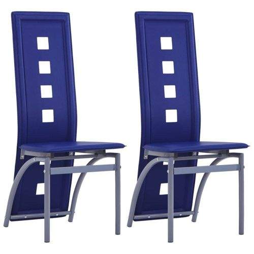 Vidaxl Jídelní židle 2 ks modré umělá kůže