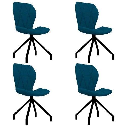 Vidaxl Jídelní židle 4 ks modré umělá kůže