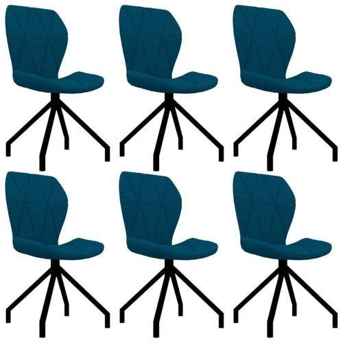 Vidaxl Jídelní židle 6 ks modré umělá kůže
