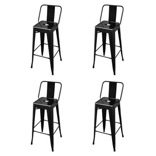 Vidaxl Barové stoličky 4 ks černé ocel