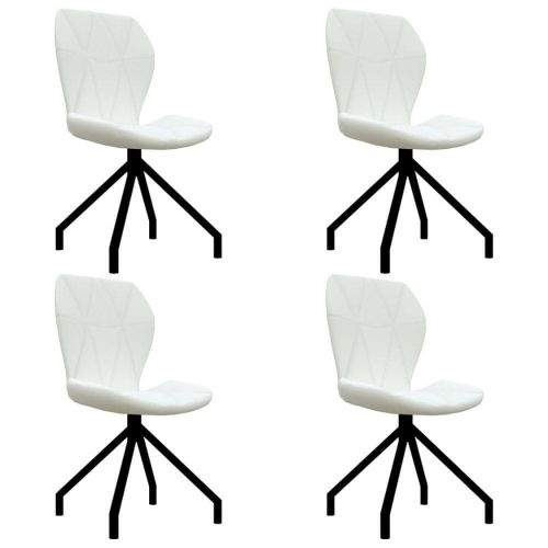 Vidaxl Jídelní židle 4 ks bílé umělá kůže